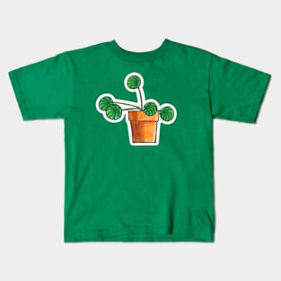 Watermelon Peperomia - House Plant Watercolour Kids T-Shirt